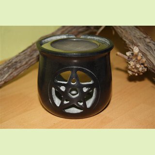 Räucherstövchen Pentagramm, schwarz