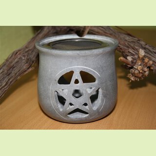 Räucherstövchen Pentagramm, grau